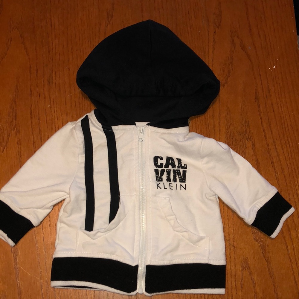 Calvin Klein baby boy black/white zip up